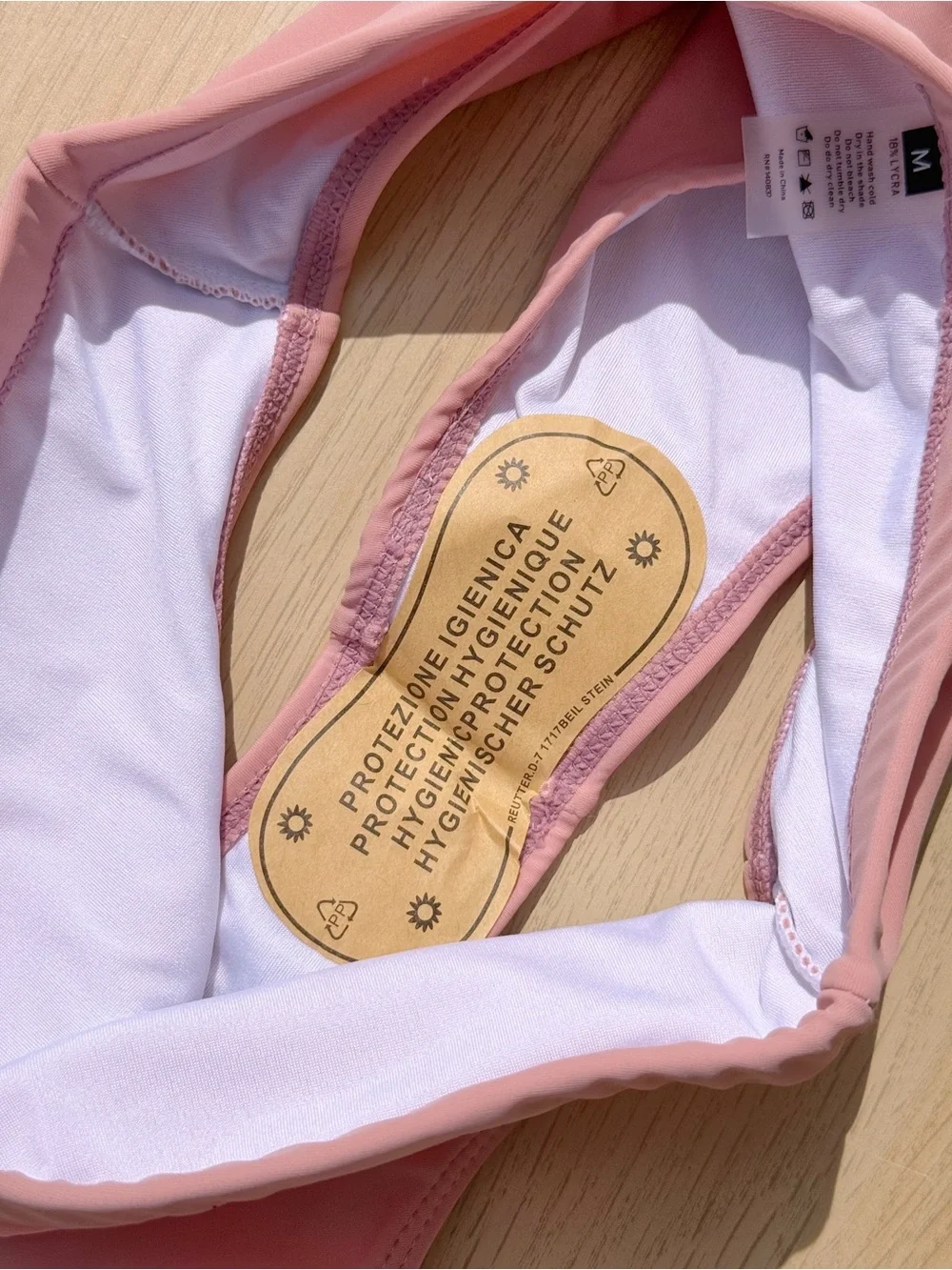 Frederick’s of Hollywood Vedra Bikini Bottom High Leg Cheeky Blush Pink Medium